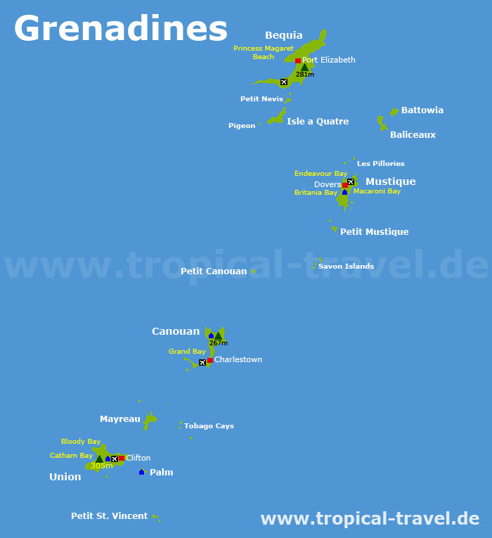 Grenadinen Karte