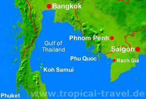 Karte Golf von Thailand