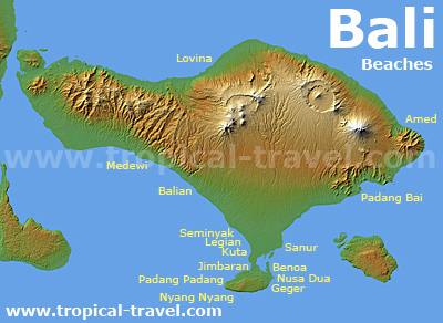 Bali Strände Karte