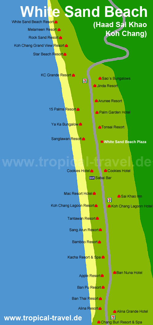 White Sand Beach Karte