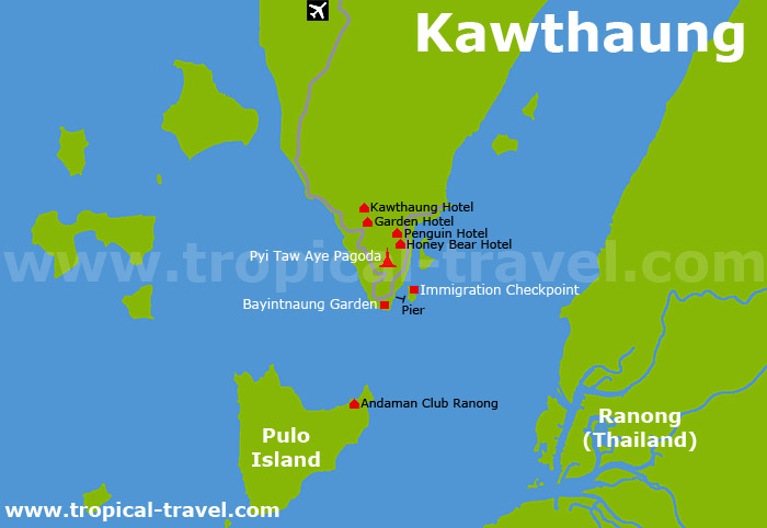Ranong Kawthaung Karte