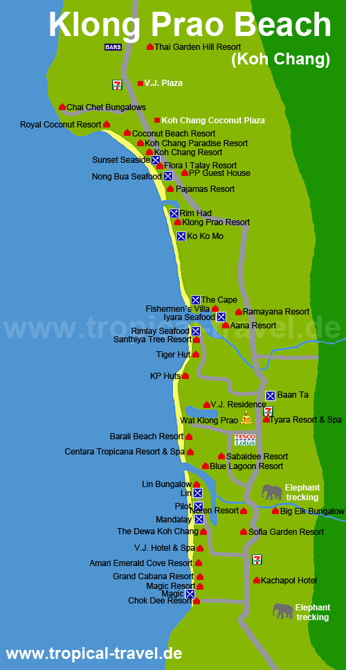 Klong Prao Beach Karte