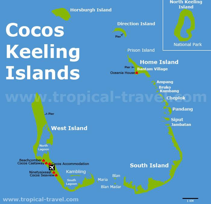 Cocos Keeling Islands Karte