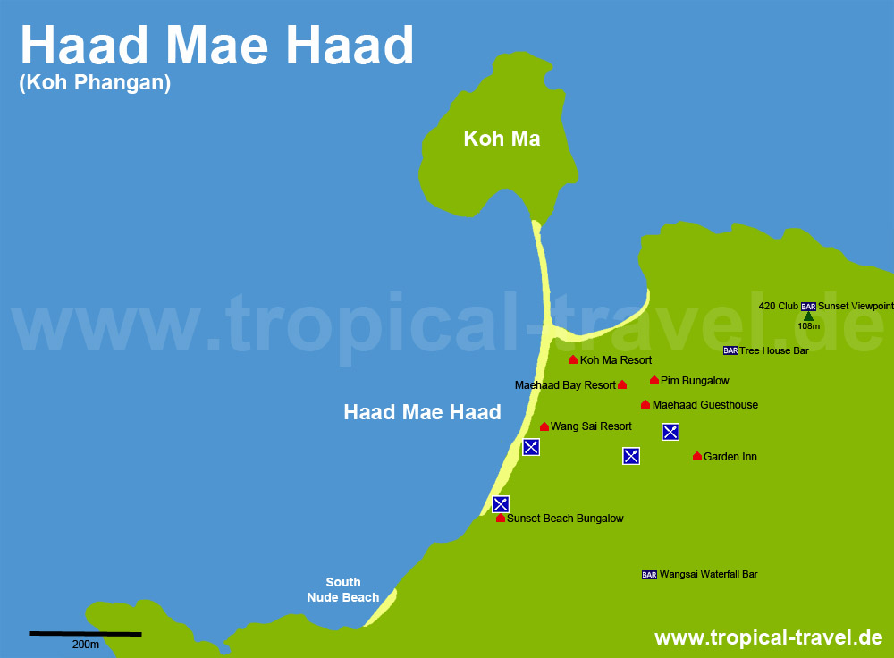 Koh Phangan Mae Haad Karte