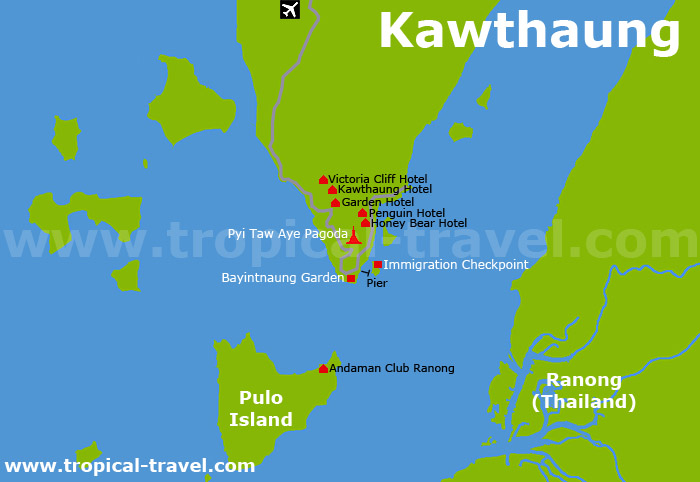 Ranong Kawthaung Karte